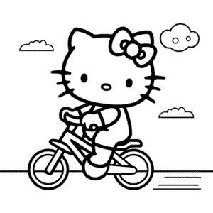 Kleurplaat Schattige Hello Kitty