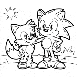 Kleurplaat Sonic en Tails