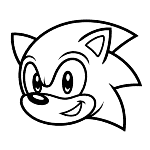 Kleurplaat Sonic Hoofd