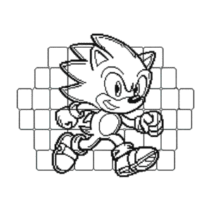 Kleurplaat Sonic Pixel