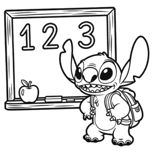 Kleurplaat Terug naar School Stitch