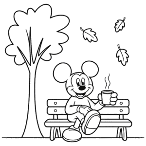 Kleurplaat Volwassen Mickey Mouse