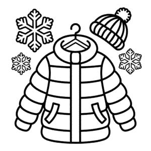 Kleurplaat Winterjas