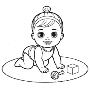 Kleurplaat Baby Barbie