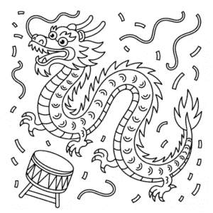 Kleurplaat Chinees Nieuwjaar Draak