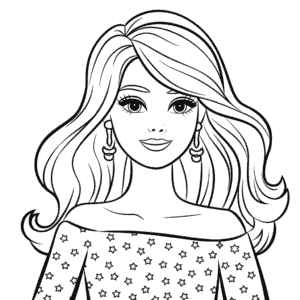 Kleurplaat Eenvoudige Barbie