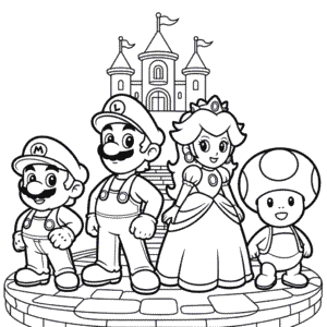 Kleurplaat Groep Mario