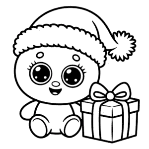 Kleurplaat Kerst Beanie Boo