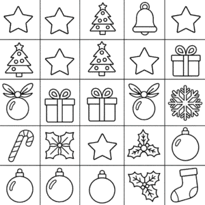 Kleurplaat Kerst Bingo