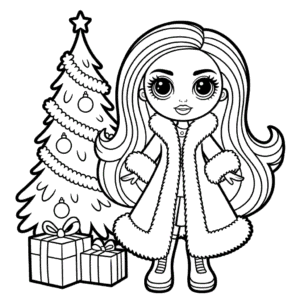 Kleurplaat Kerst Bratz Pop