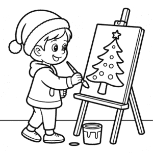 Kleurplaat Kerst Kunst