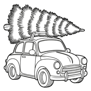 Kleurplaat Kerstauto