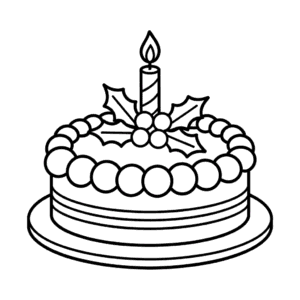 Kleurplaat Kerstcake