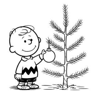 Kleurplaat Kerstmis Charlie Brown