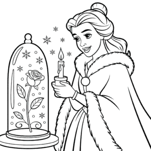 Kleurplaat Kerstprinses Belle