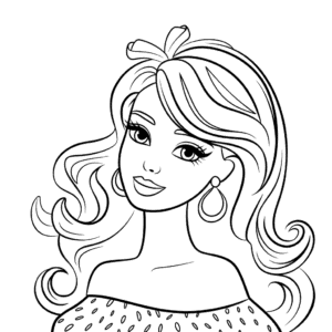 Kleurplaat Meisjesachtige Barbie